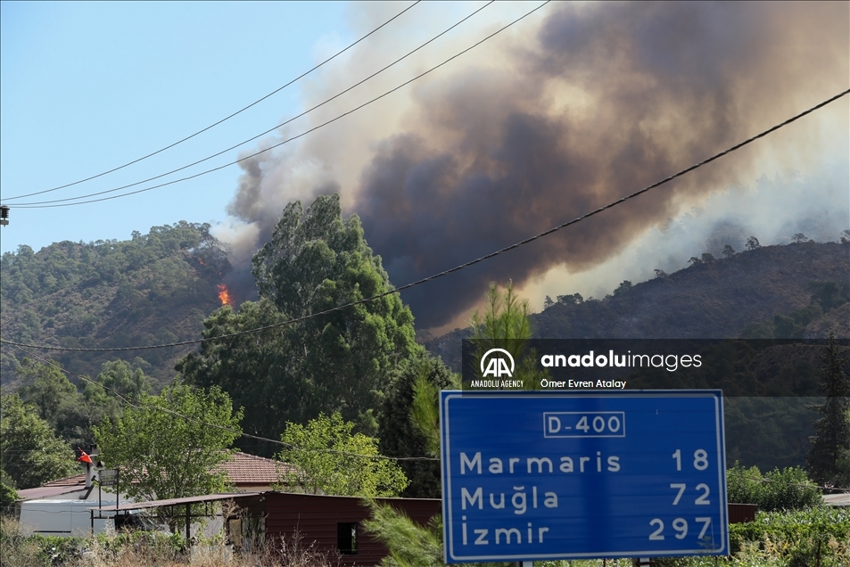 Upaya pemadaman kebakaran hutan di Mulga, Turki berlanjut