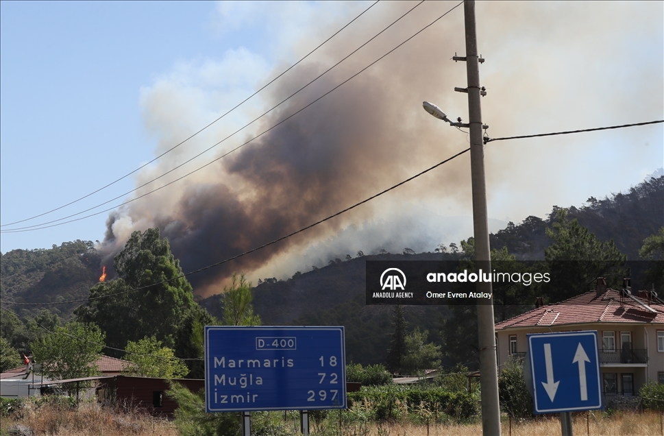 Upaya pemadaman kebakaran hutan di Mulga, Turki berlanjut
