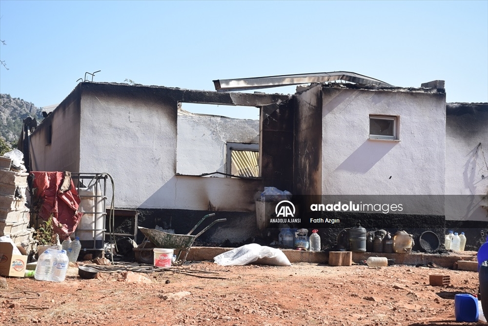 Adana'daki orman yangınında evleri ve kızlarının çeyizi zarar gören aile üzüntü yaşıyor