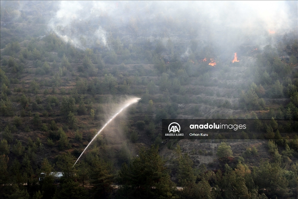 Karabük'te ormanlık alanda çıkan yangına müdahale ediliyor