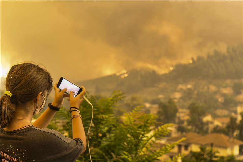 Wildfire in Evia island, Greece