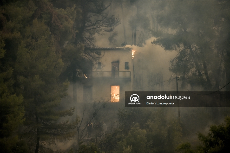 Yunanistan’da orman yangınlarıyla mücadele sürüyor