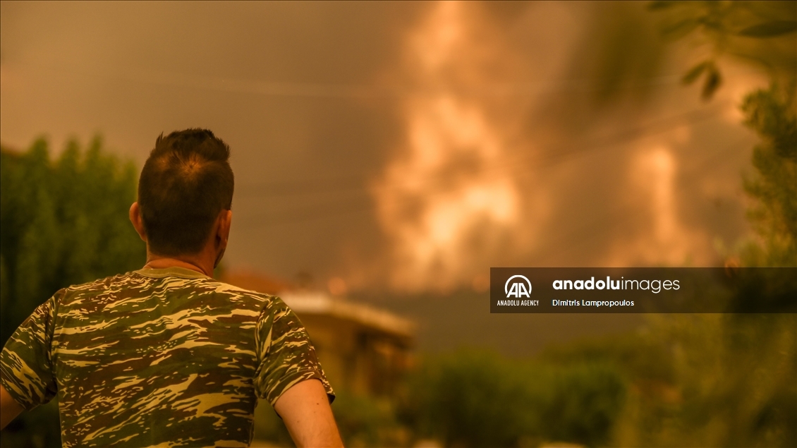 Wildfire in Evia island, Greece