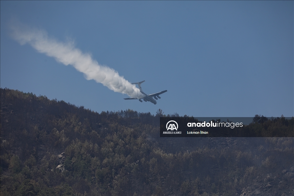 Aydın ve Muğla'daki orman yangınına uçak ve helikopterlerle müdahale ediliyor