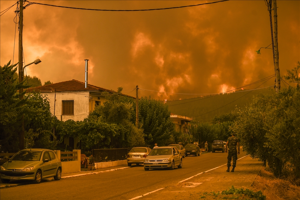 Wildfire in Evia island, Greece