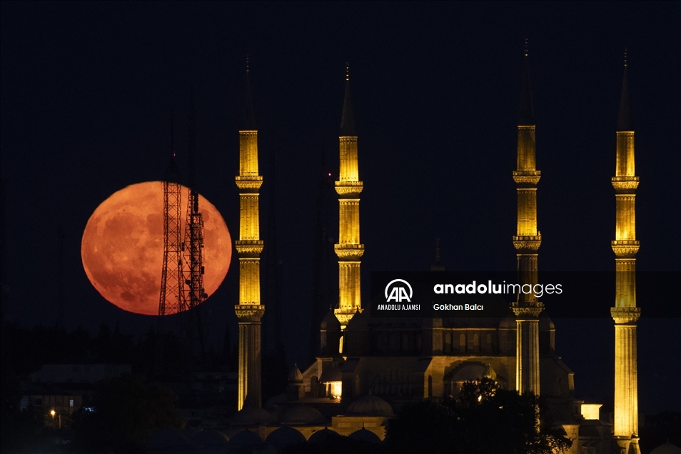 Edirne'de dolunay