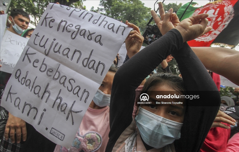 Warga Afghanistan gelar demonstrasi di Jakarta