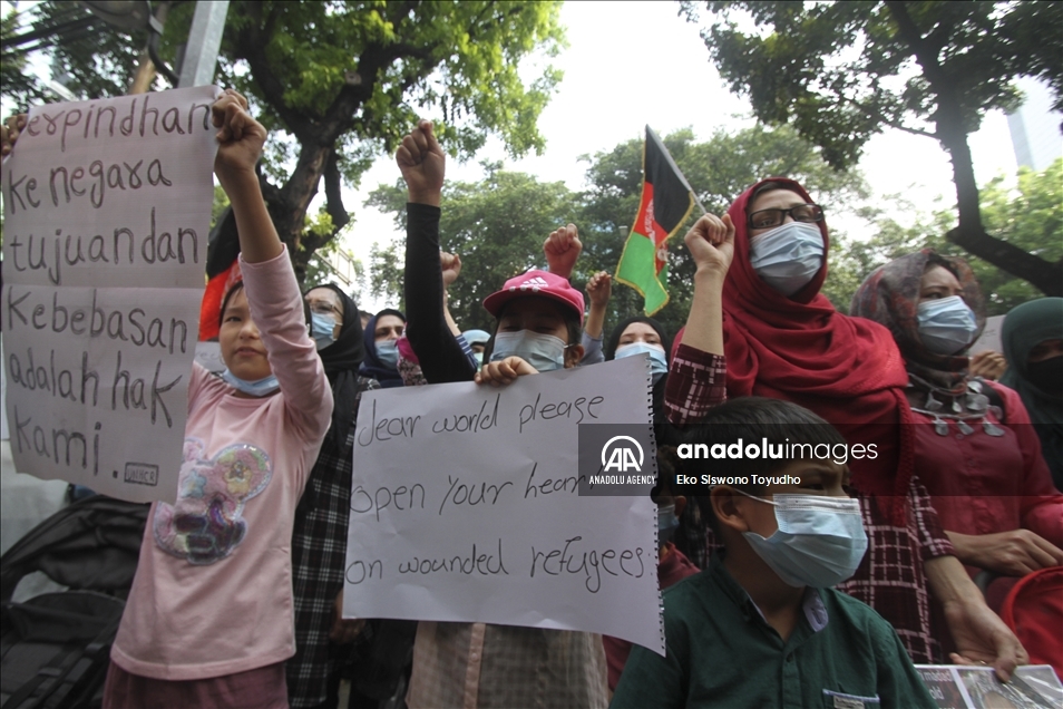 Warga Afghanistan gelar demonstrasi di Jakarta