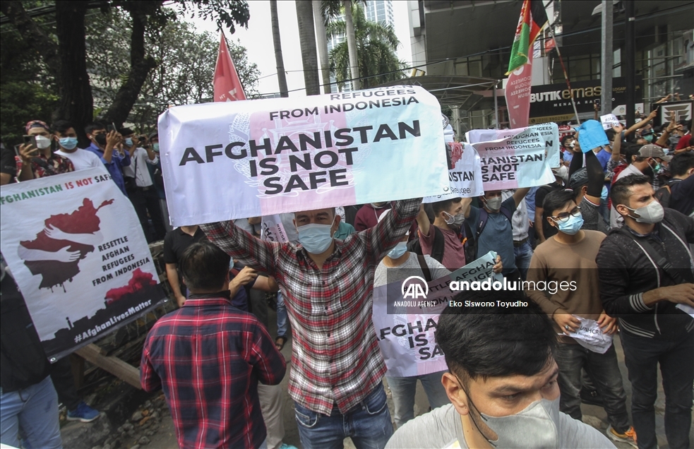 Warga Afghanistan gelar demonstrasi di Jakarta
