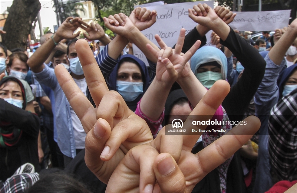 Warga Afghanistan gelar demonstrasi di Jakarta
