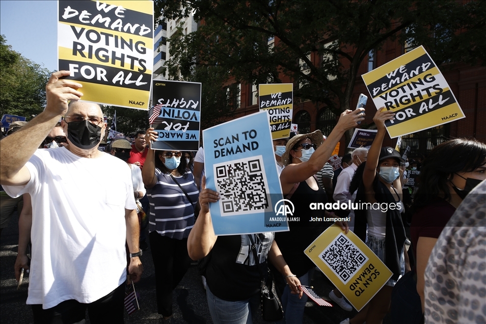 “March On For Voting Rights” Demonstration In Washington DC, USA
