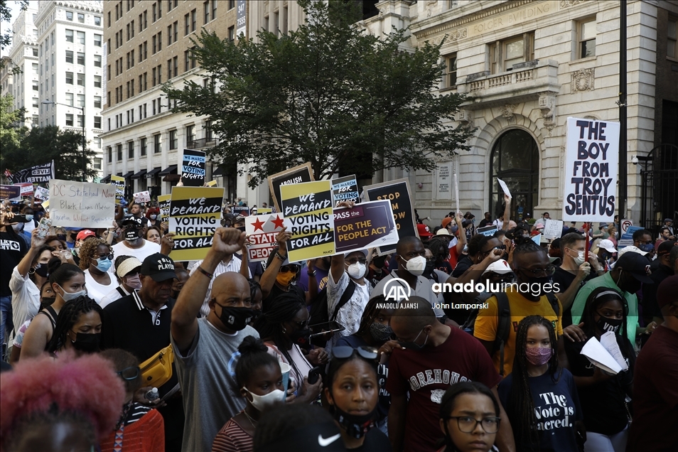 “March On For Voting Rights” Demonstration In Washington DC, USA