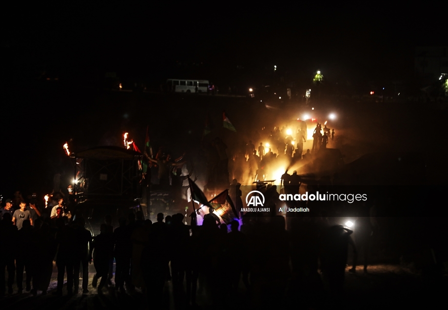 Gazze'nin İsrail sınırında abluka karşıtı gösteri