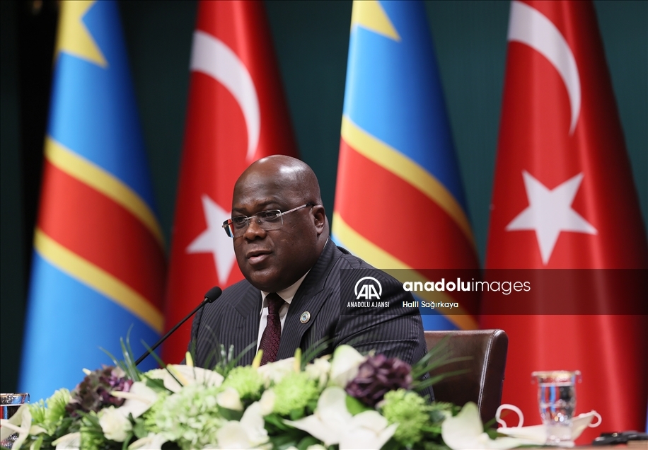 Cumhurbaşkanı Erdoğan, Kongo Demokratik Cumhuriyeti Cumhurbaşkanı Tshisekedi ile basın toplantısı düzenledi