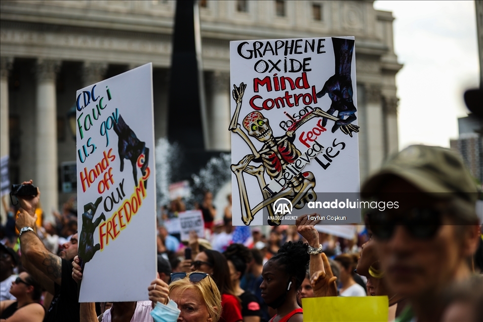 Противники вакцинации провели акцию протеста в США