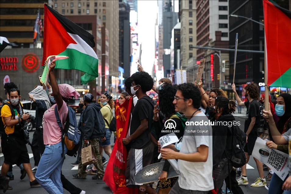 New York'ta Filistin'e destek gösterisi