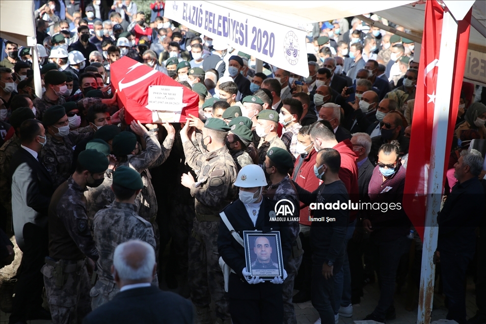 Şehit polis Cihat Şahin, Elazığ'da son yolculuğuna uğurlandı