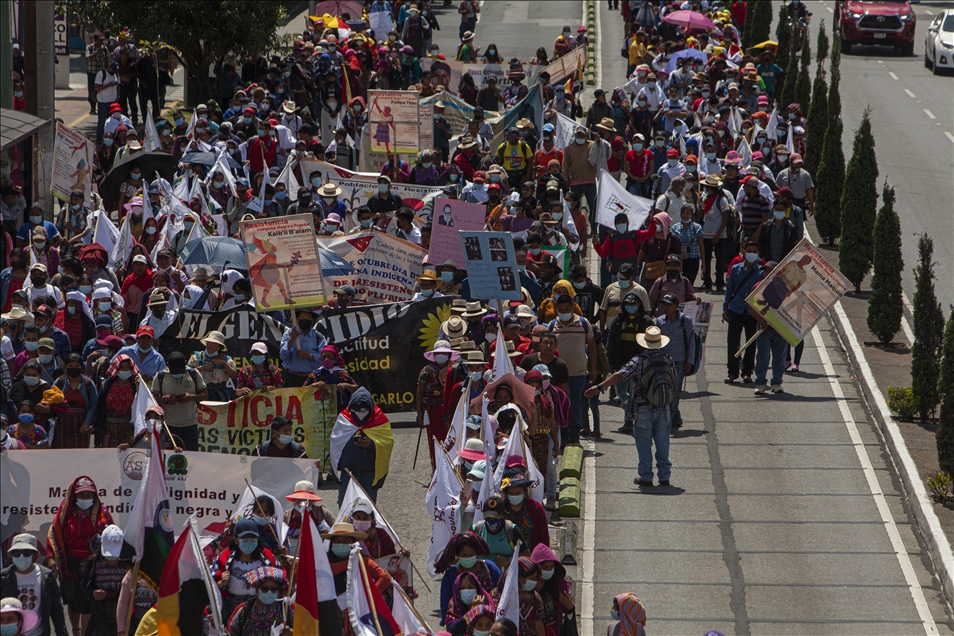 Guatemala'da Kolomb Günü’nde protesto yürüyüşü düzenlendi