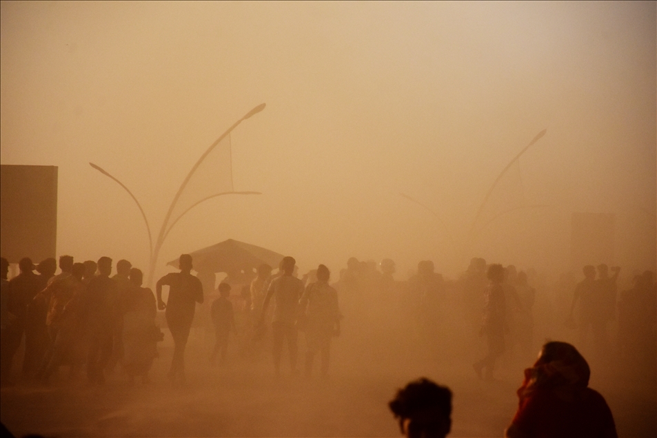 Sandstorm in the Potenga sea beach area of Chittagong  