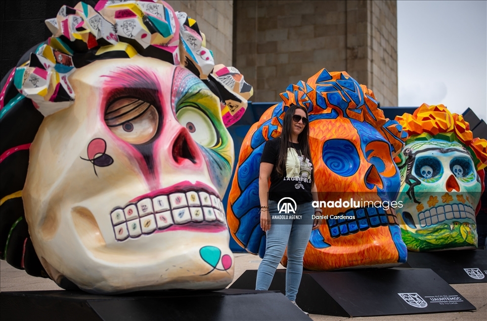 Colorful skulls are on display in Mexico City in preparation for Day of the Dead