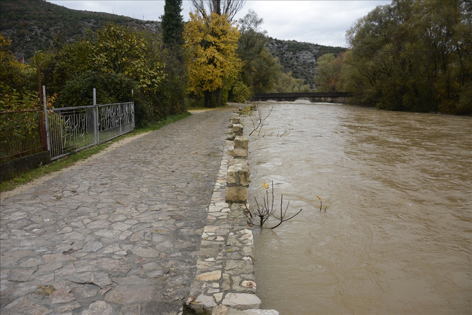 Flash flooding in Bosnia&Herzegovina's Blagaj due to heavy rain