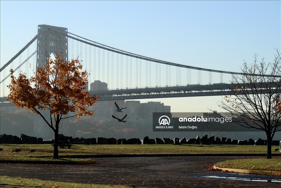 ABD’de George Washington Köprüsü ve sonbahar renkleri