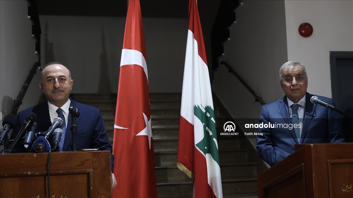 دیدار وزرای امور خارجه ترکیه و لبنان در بیروت 