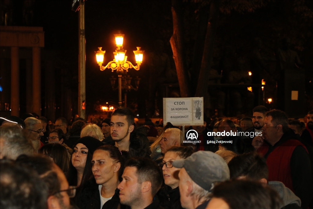 Shkup, mbahet protestë kundër kufizimeve për parandalimin e COVID-19