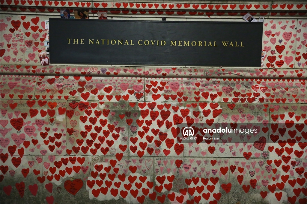 Memorial wall for the Covid-19 victims in London