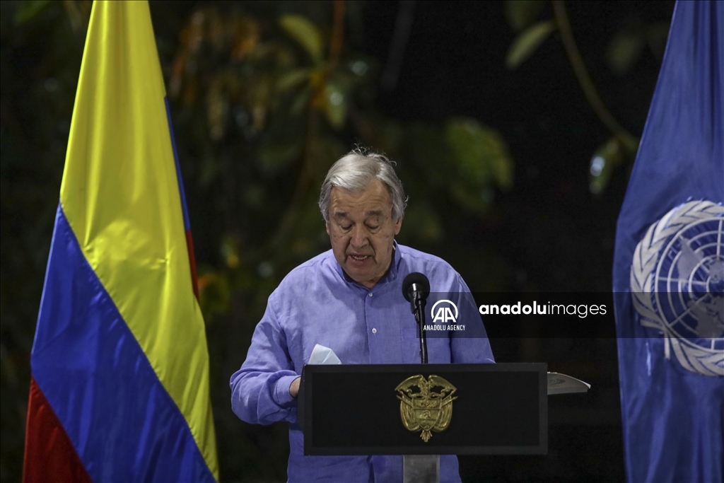 El secretario general de la ONU, Antonio Guterres, participa en un homenaje a los esfuerzos del acuerdo de paz de Colombia 8
