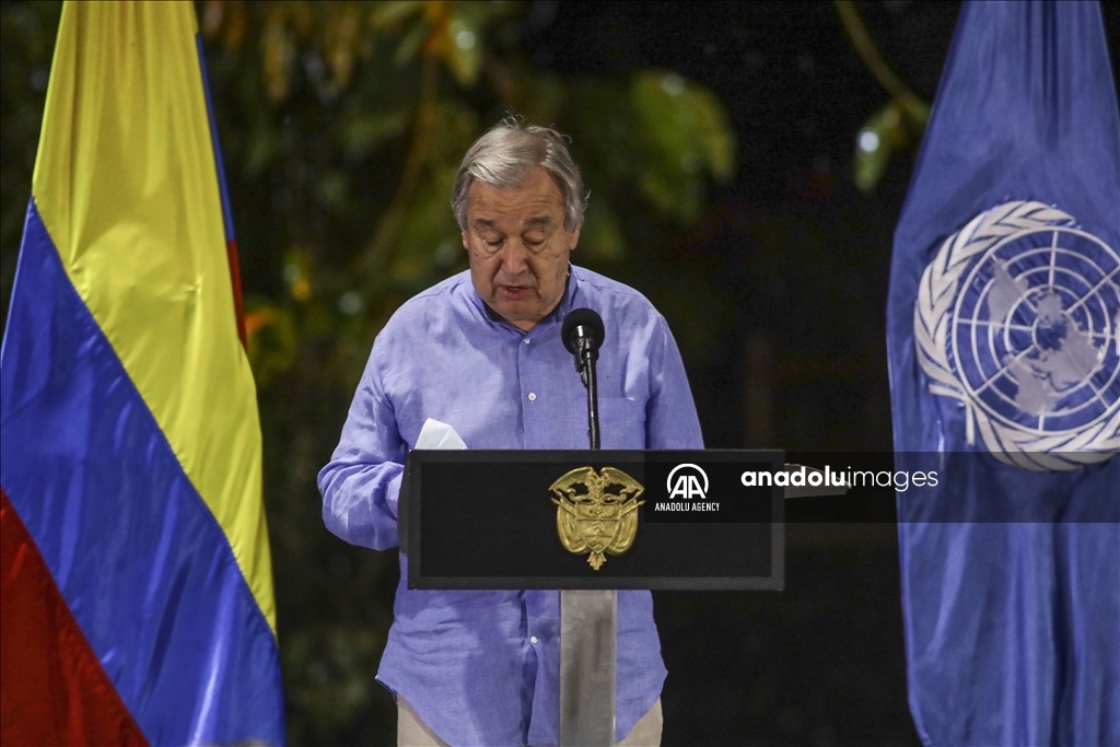 El secretario general de la ONU, Antonio Guterres, participa en un homenaje a los esfuerzos del acuerdo de paz de Colombia 6