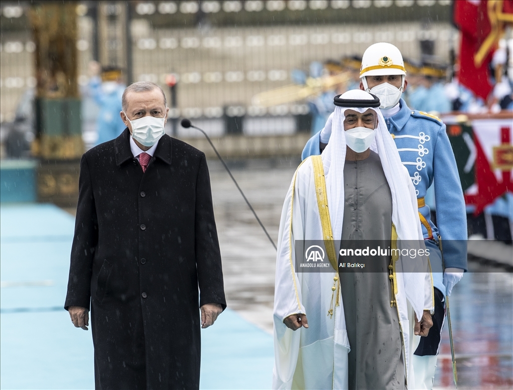 استقبال رسمی اردوغان از ولیعهد ابوظبی در آنکارا 