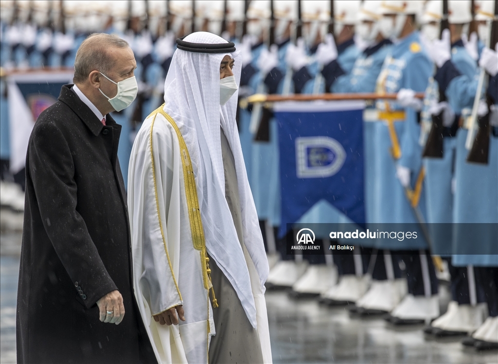 استقبال رسمی اردوغان از ولیعهد ابوظبی در آنکارا 