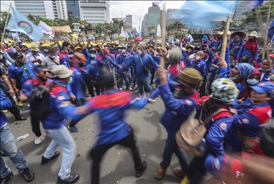 Demonstrasi buruh di Jakarta tuntut kenaikan upah