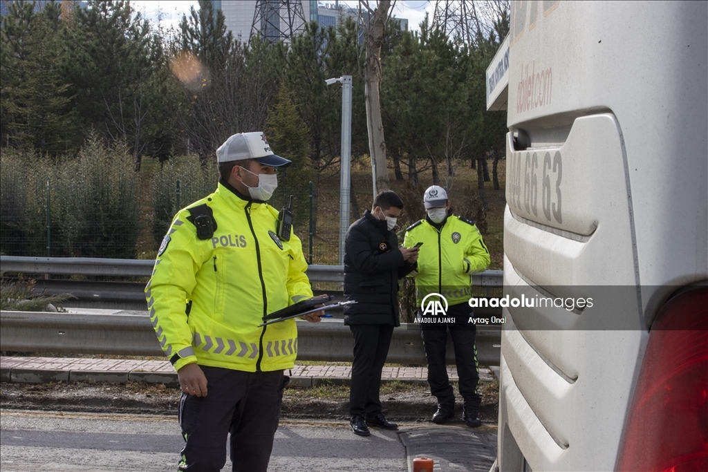 Ankara'da zorunlu kış lastiği denetimi yapıldı