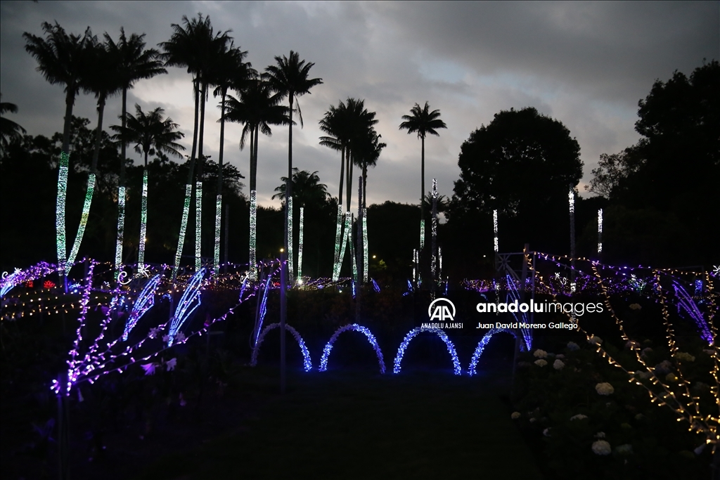 Bogota Botanik Bahçesi, Noel ışıklarıyla süslendi