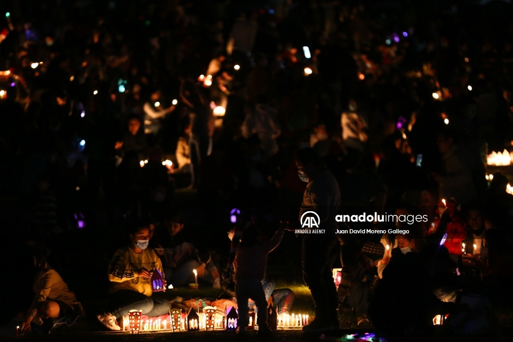 Celebración del 'Día de las velitas' en Bogotá, Colombia