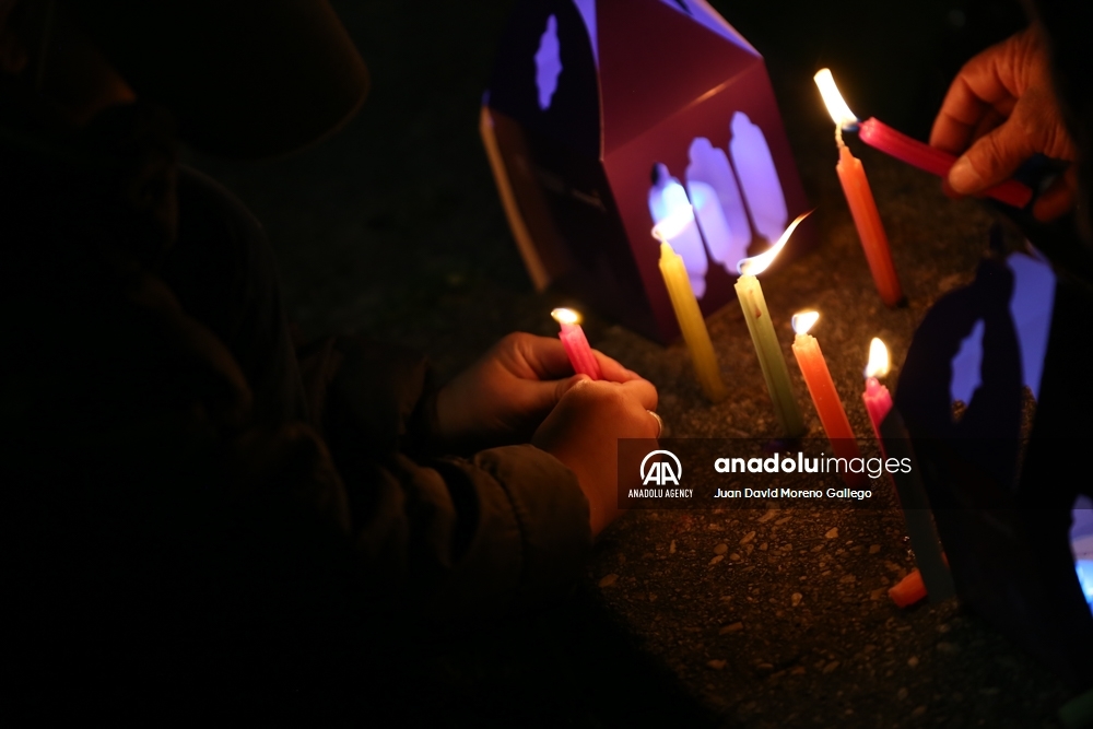 Celebración del 'Día de las velitas' en Bogotá, Colombia