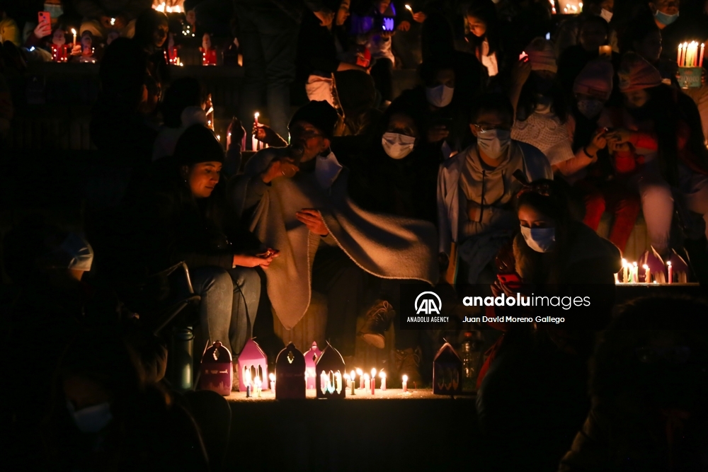 Celebración del 'Día de las velitas' en Bogotá, Colombia
