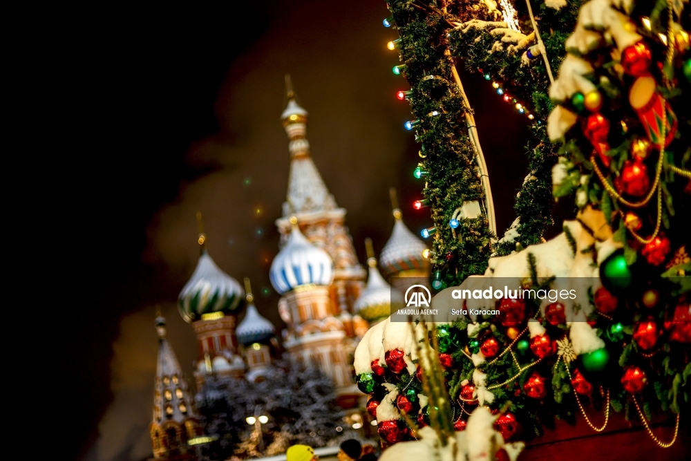 Decoraciones navideñas en Moscú