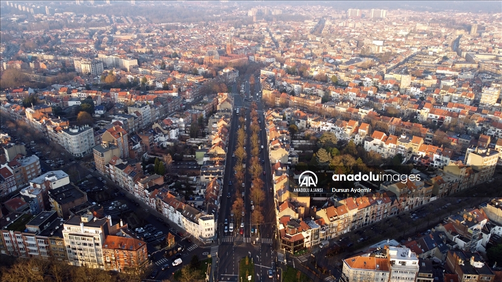 Brüksel drone ile havadan görüntülendi