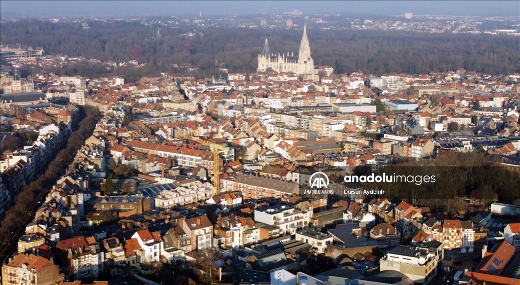 Brüksel drone ile havadan görüntülendi