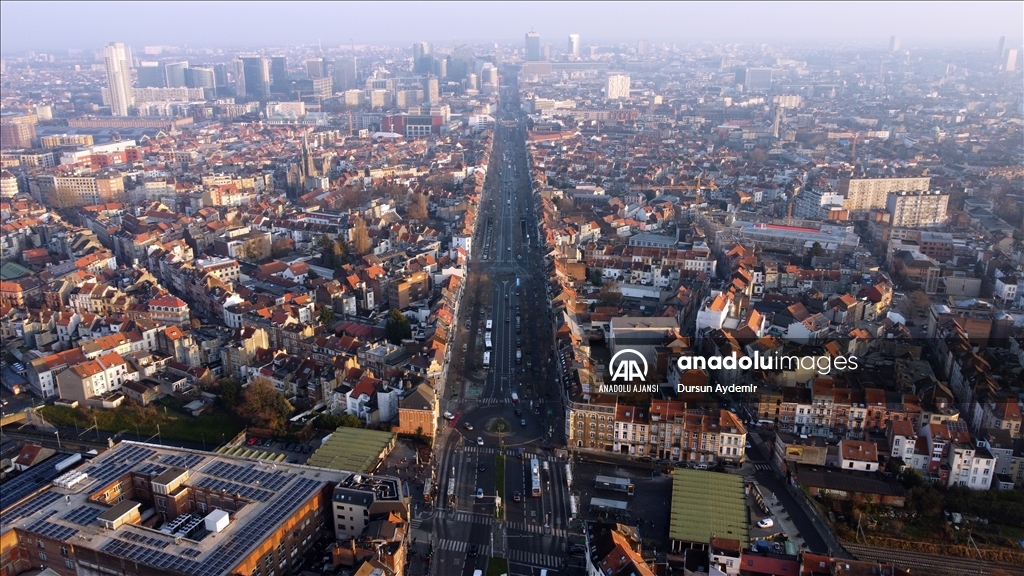 Brüksel drone ile havadan görüntülendi