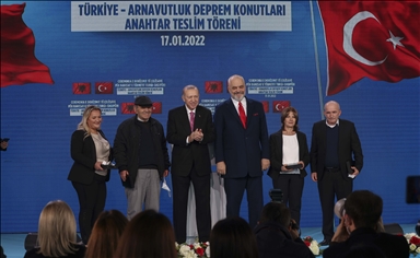 Cumhurbaşkanı Erdoğan, Arnavutluk'taki depremzedeler için inşa edilen konutların teslim törenine katıldı