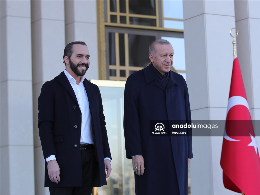 Cumhurbaşkanı Erdoğan, El Salvador Cumhurbaşkanı Bukele'yi resmi törenle karşıladı