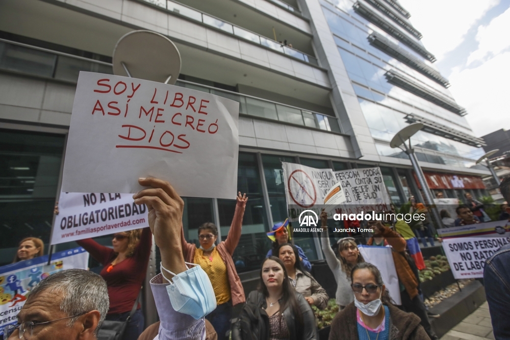 Protestas antivacunas en Bogotá