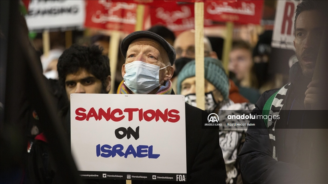 Londra'da Filistin'e destek gösterisi