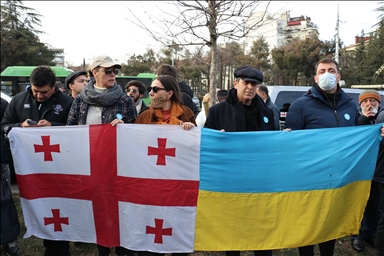 جورجيا.. مظاهرة داعمة لأوكرانيا في العاصمة تبليسي