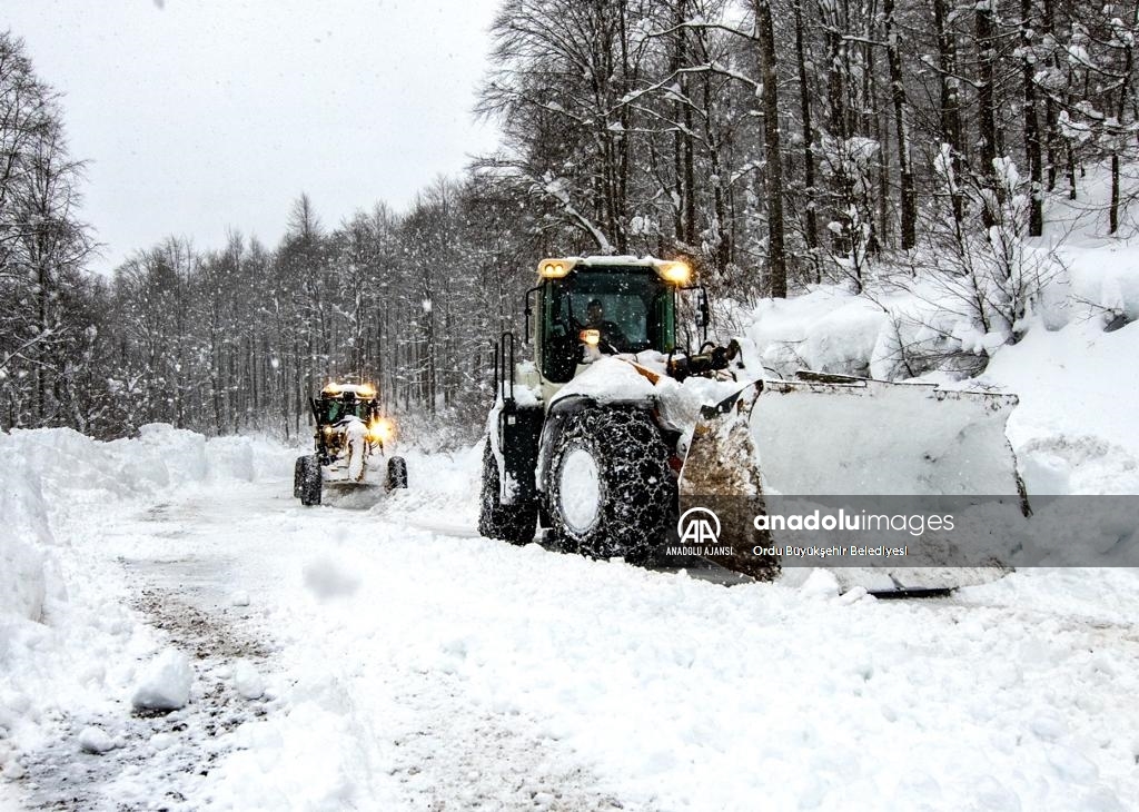 Ordu'da soğuk hava ve kar etkisini sürdürüyor