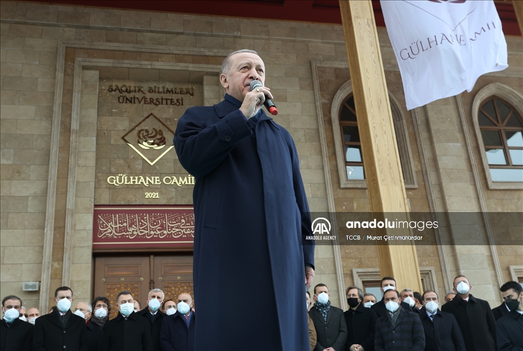 الرئيس أردوغان يفتتح جامع "غولهانة" بأنقرة